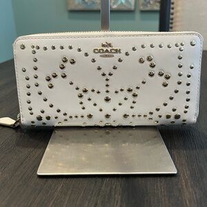 Coach Accordion Zip Wallet with Studded Butterfly Motif